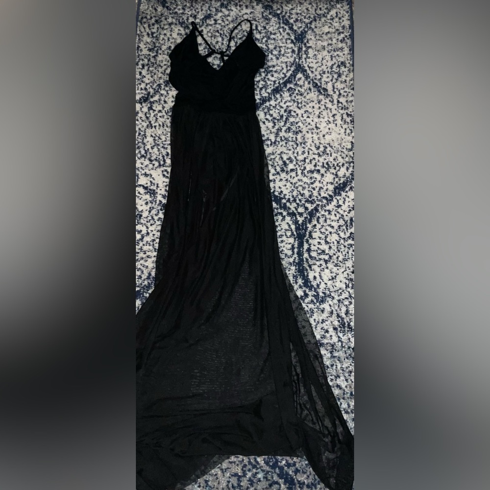 Black dress. Sheer bottom